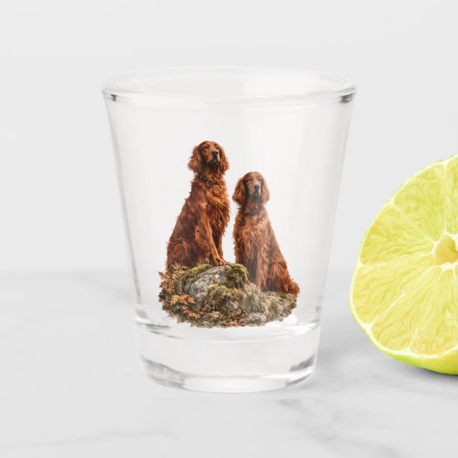  Irischer Setter  Schnapsglas (Vorderseite)