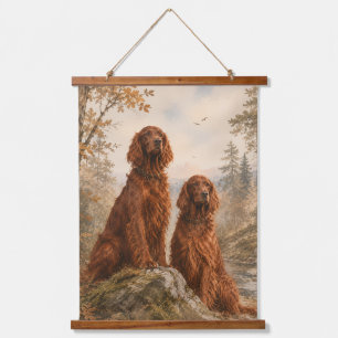  Irischer Setter  Wandteppich Mit Holzrahmen
