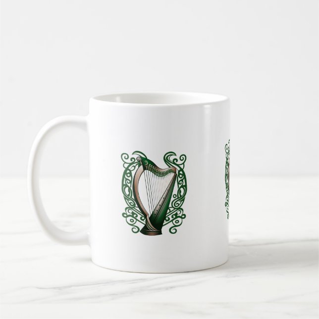    Irischer Shamrock Harfe Kaffeetasse (Links)