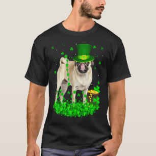 Irischer Shamrock Leprechaun Mops Hund St. Patrick T-Shirt