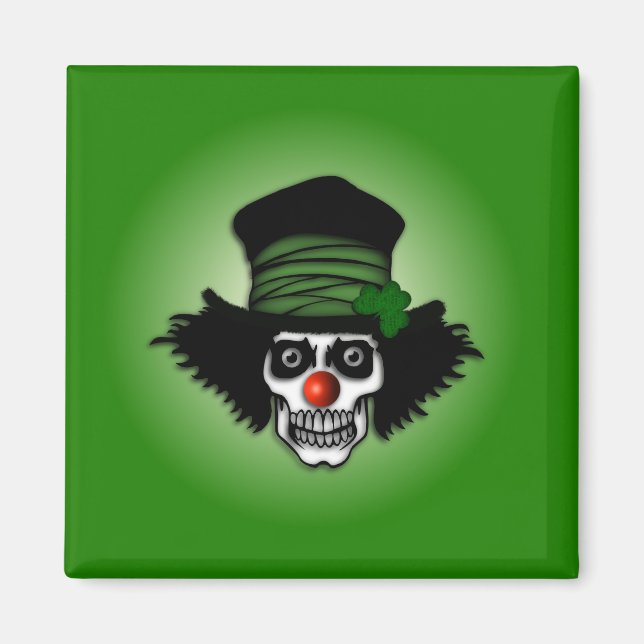 Irischer Skelett-Clown Grün Magnet (Vorne)