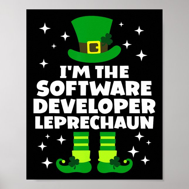 irischer Softwareentwickler Leprechaun St. Patrick Poster (Vorne)