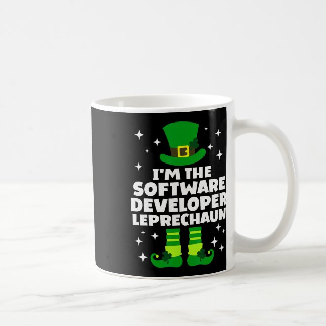 Irischer Softwareentwickler Leprechaun St Patricks Kaffeetasse (Rechts)