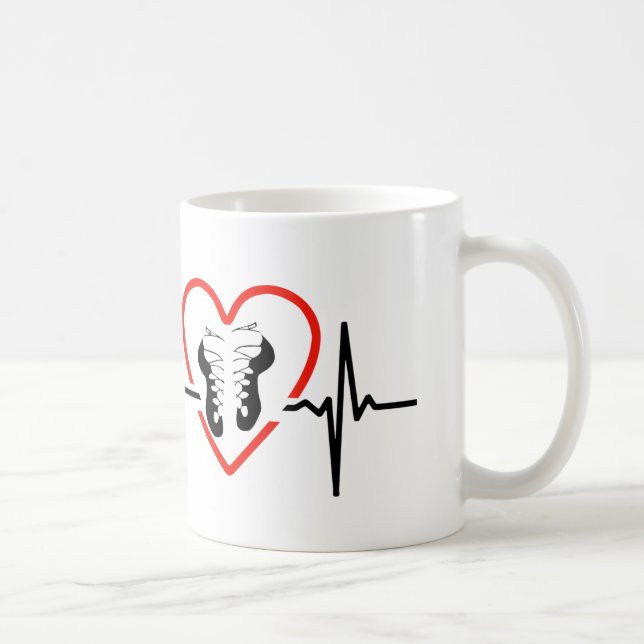Irischer stepdance Herzschlagentwurf Kaffeetasse (Rechts)