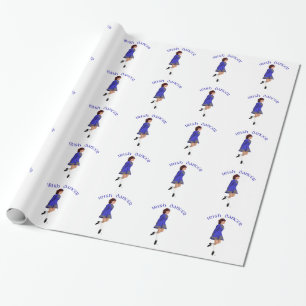 Irischer Stepptänzer - Blau Geschenkpapier