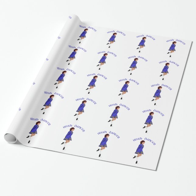Irischer Stepptänzer - Blau Geschenkpapier (Ungerollt)
