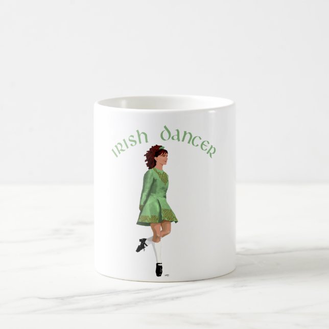 Irischer Stepptänzer - Grün Kaffeetasse (Mittel)