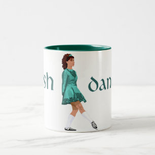Irischer Stepptänzer - Weicher Schuh - Türkis Zweifarbige Tasse