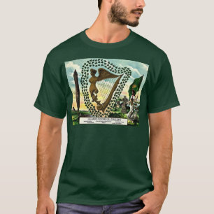 Irischer Stolz Irlands Embleme goldene Harfe Kleeb T-Shirt
