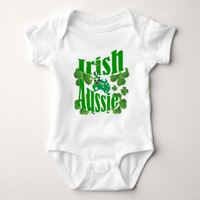 Irischer Tag Australier-St. Patricks Baby Strampler (Vorderseite)