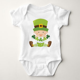 Irischer Tag Baby-Grün-Kleeblatt-St. Paddys Baby Strampler