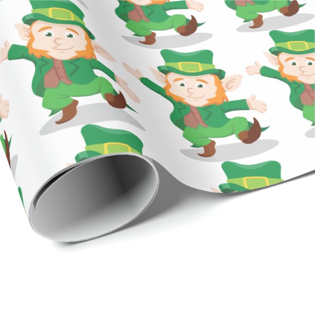 Irischer Tag St. Patricks des Kobold-Packpapier-| Geschenkpapier (Rolleneckpunkt)