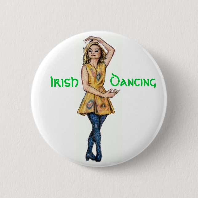 Irischer Tanzen-Knopf Button (Vorderseite)
