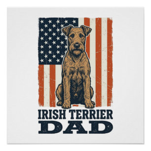 Irischer Terrier Vater Patriotisch Vintage Poster