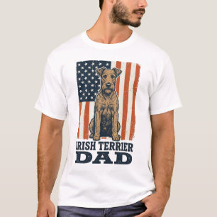 Irischer Terrier Vater Patriotisch Vintage T-Shirt