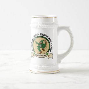 Irischer trinkender Teambier Stein Bierglas