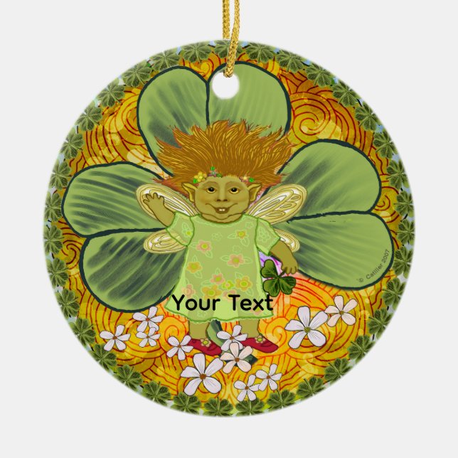 Irischer Troll Keramik Ornament (Vorne)