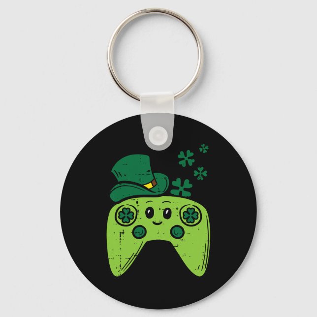 Irischer Videospiel-Controller St. Patrick Tag Gam Schlüsselanhänger (Vorderseite)