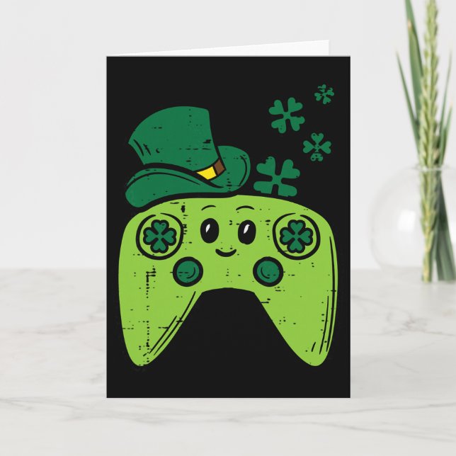 Irischer Videospiel-Controller St. Patrick's Day G Karte (Vorderseite)