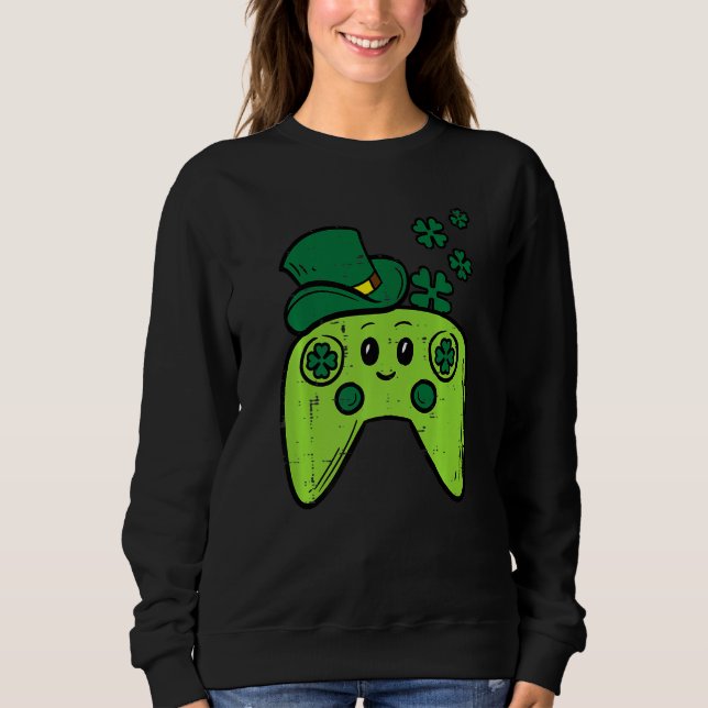 Irischer Videospiel-Controller St. Patrick's Day G Sweatshirt (Vorderseite)