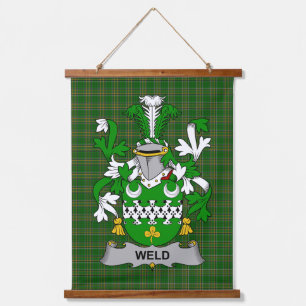Irischer Weld-Wappenschild Familienwappen Wandteppich Mit Holzrahmen