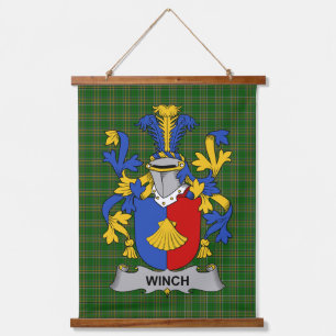 Irischer Winch-Wappenschild Familienwappen Wandteppich Mit Holzrahmen