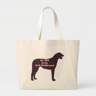 Irischer Wolfhound BESTE FREUNDIN Geschenke Jumbo Stoffbeutel