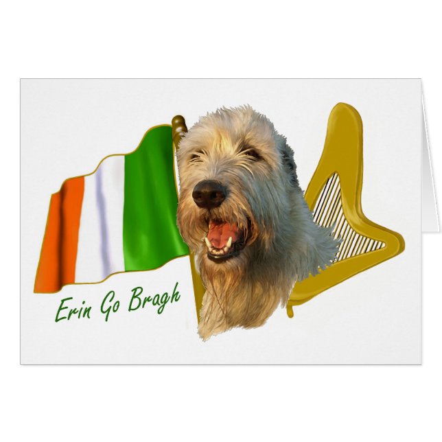 Irischer Wolfhound-irische Flagge und Harfe (Vorderseite (Horizontal))