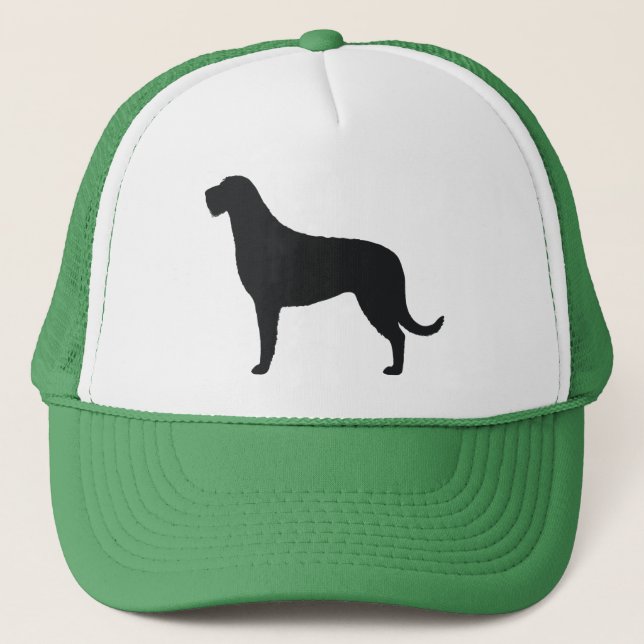 Irischer Wolfhound-Silhouette Truckerkappe (Vorderseite)