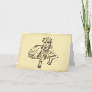 Irischer Wolfhound-Welpen-Gruß-Karte Karte