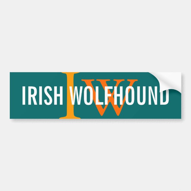 Irischer Wolfhound-Zucht-Monogramm Autoaufkleber (Vorne)