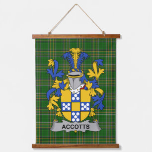 Irisches Accotts Wappen Familienwappen Wandteppich Mit Holzrahmen