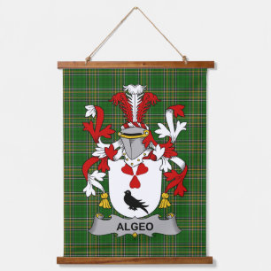 Irisches Algeo-Wappen Familienwappen Wandteppich Mit Holzrahmen