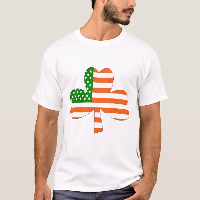 Irisches amerikanisches Kleeblatt (grün, weiß u. T-Shirt (Vorderseite)