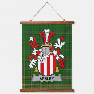 Irisches Apsley-Wappen Familienwappen Wandteppich Mit Holzrahmen