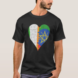 Irisches äthiopisches Flaggenherz T-Shirt