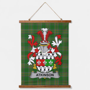 Irisches Atkinson Wappen Familienwappen Wandteppich Mit Holzrahmen