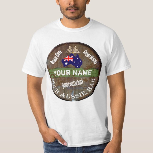Irisches Aussie-Pub-Schild T-Shirt (Vorderseite)