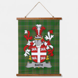 Irisches Bad-Wappen Familienwappen Wandteppich Mit Holzrahmen
