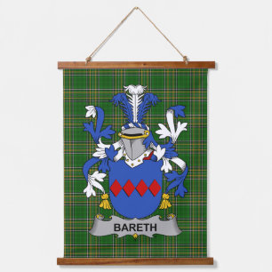 Irisches Bareth-Wappen Familienwappen Wandteppich Mit Holzrahmen