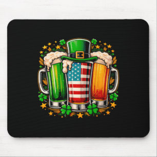 Irisches Bier Irland Amerikanische Flagge St. Patr Mousepad