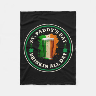 Irisches Bier Irland Flagge St Patricks Day Trinke Fleecedecke