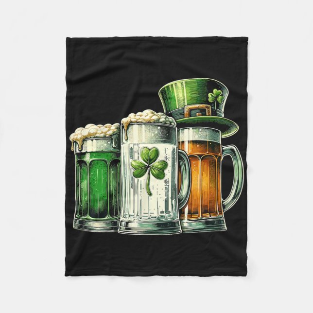 Irisches Bier Irland Flagge St. Patricks Tag  Fleecedecke (Vorderseite)