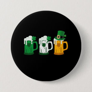 Irisches Bier Irland Flagge St. Patricks Tag Lepre Button