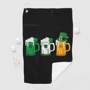 Irisches Bier Irland Flagge St Patricks Tag Leprec Golfhandtuch