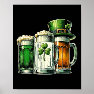 Irisches Bier Irland Flagge St. Patricks Tag Poster