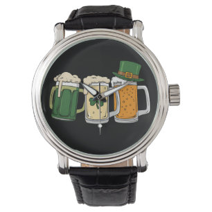 Irisches Bier Irland Flagge St. Patricks Tag Shamr Armbanduhr