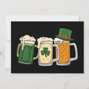 Irisches Bier Irland Flagge St. Patricks Tag Shamr Einladung