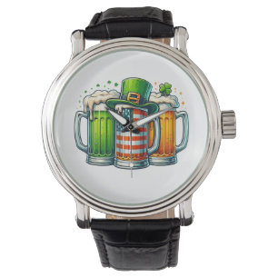 Irisches Bier Irland St Patricks Day Trinkparty Armbanduhr