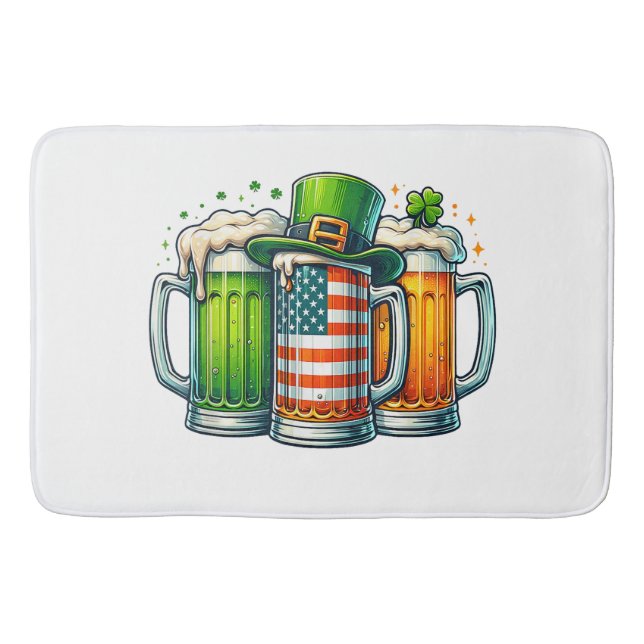 Irisches Bier Irland St Patricks Day Trinkparty Badematte (Vorderseite)